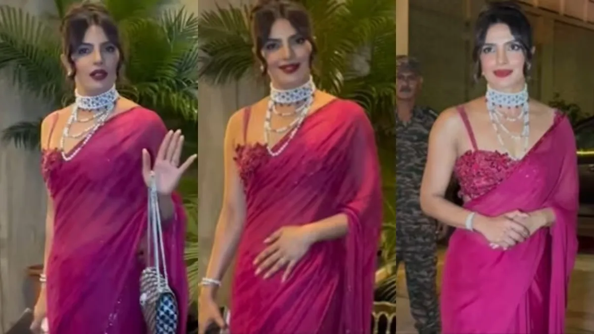 priyanka-chopra-radiates-elegance-in-magenta-saree-at-brothers-wedding-scolds-security-watch-video